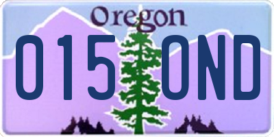 OR license plate 015OND