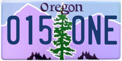 OR license plate 015ONE