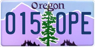 OR license plate 015OPE