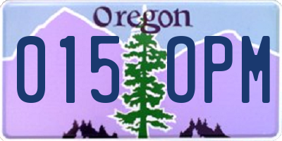 OR license plate 015OPM