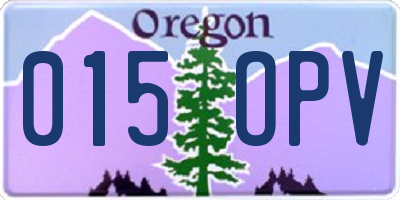 OR license plate 015OPV