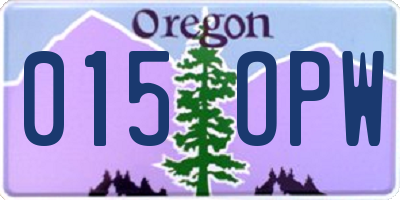OR license plate 015OPW
