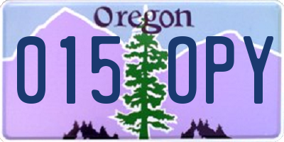 OR license plate 015OPY