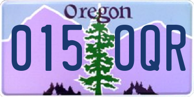 OR license plate 015OQR