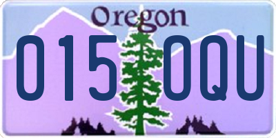 OR license plate 015OQU