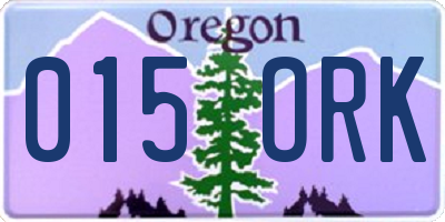 OR license plate 015ORK