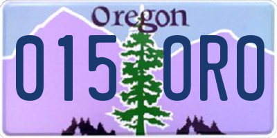 OR license plate 015ORO