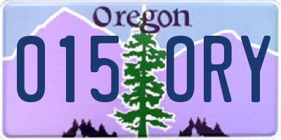 OR license plate 015ORY