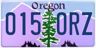 OR license plate 015ORZ