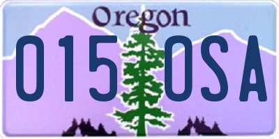 OR license plate 015OSA