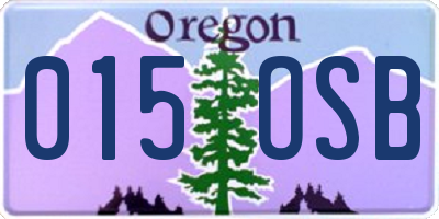 OR license plate 015OSB