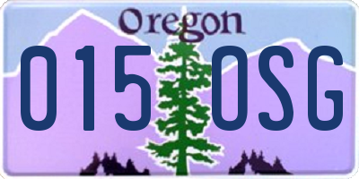 OR license plate 015OSG