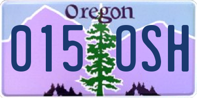 OR license plate 015OSH