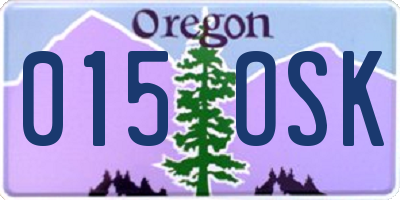 OR license plate 015OSK