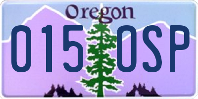 OR license plate 015OSP