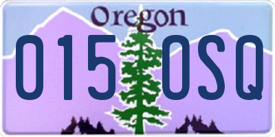 OR license plate 015OSQ