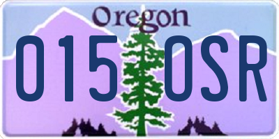 OR license plate 015OSR