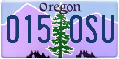 OR license plate 015OSU