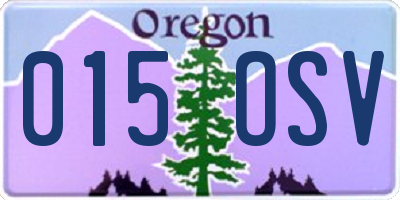 OR license plate 015OSV