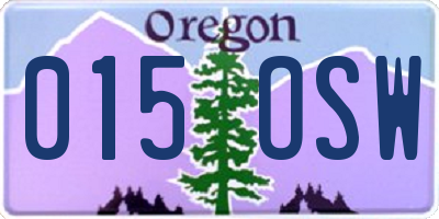 OR license plate 015OSW