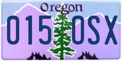 OR license plate 015OSX