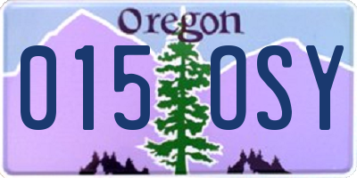 OR license plate 015OSY