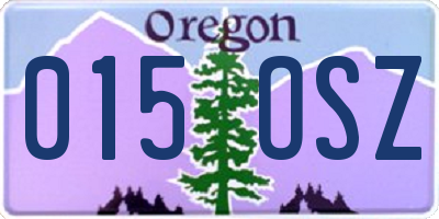 OR license plate 015OSZ
