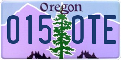 OR license plate 015OTE