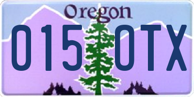 OR license plate 015OTX