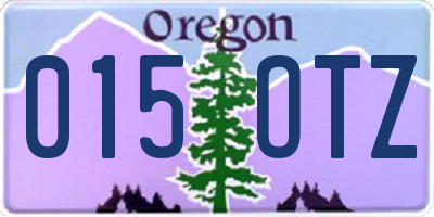 OR license plate 015OTZ