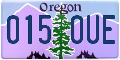 OR license plate 015OUE