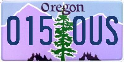 OR license plate 015OUS