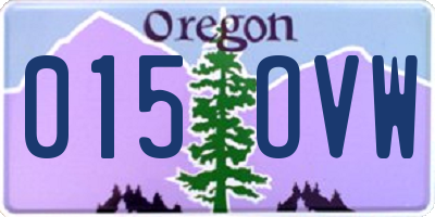OR license plate 015OVW
