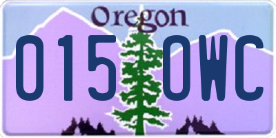 OR license plate 015OWC