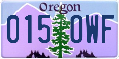 OR license plate 015OWF