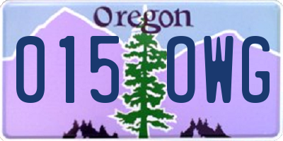 OR license plate 015OWG
