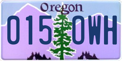 OR license plate 015OWH