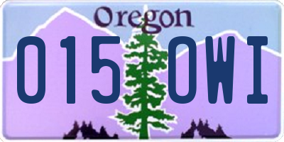 OR license plate 015OWI