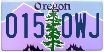 OR license plate 015OWJ