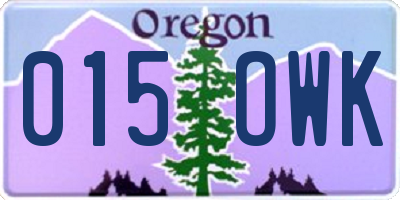 OR license plate 015OWK