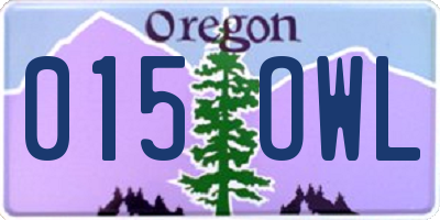 OR license plate 015OWL