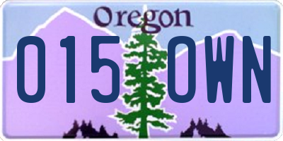 OR license plate 015OWN