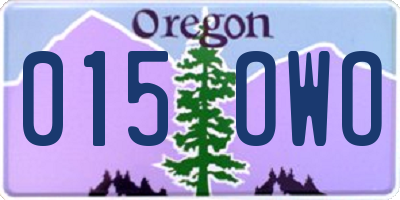 OR license plate 015OWO