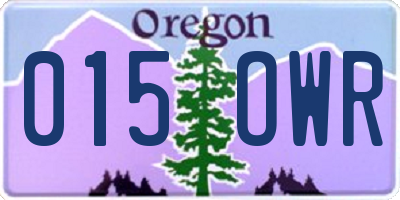 OR license plate 015OWR