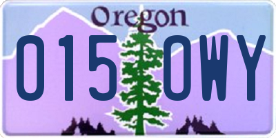 OR license plate 015OWY