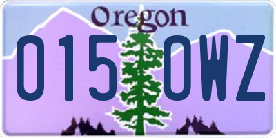 OR license plate 015OWZ
