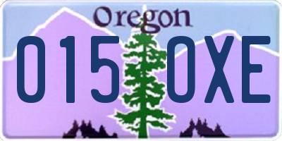 OR license plate 015OXE
