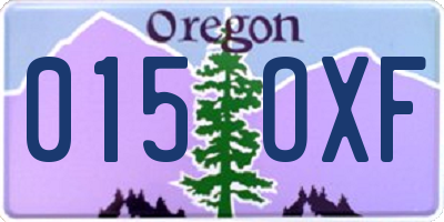 OR license plate 015OXF