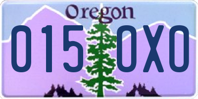 OR license plate 015OXO