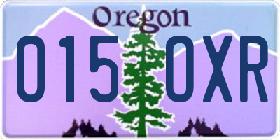 OR license plate 015OXR